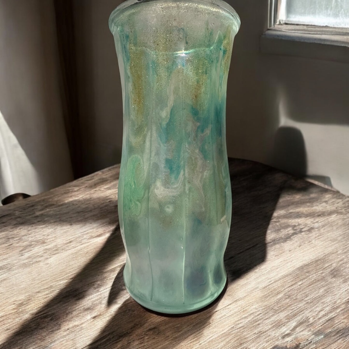 Spring Vase Green swirl