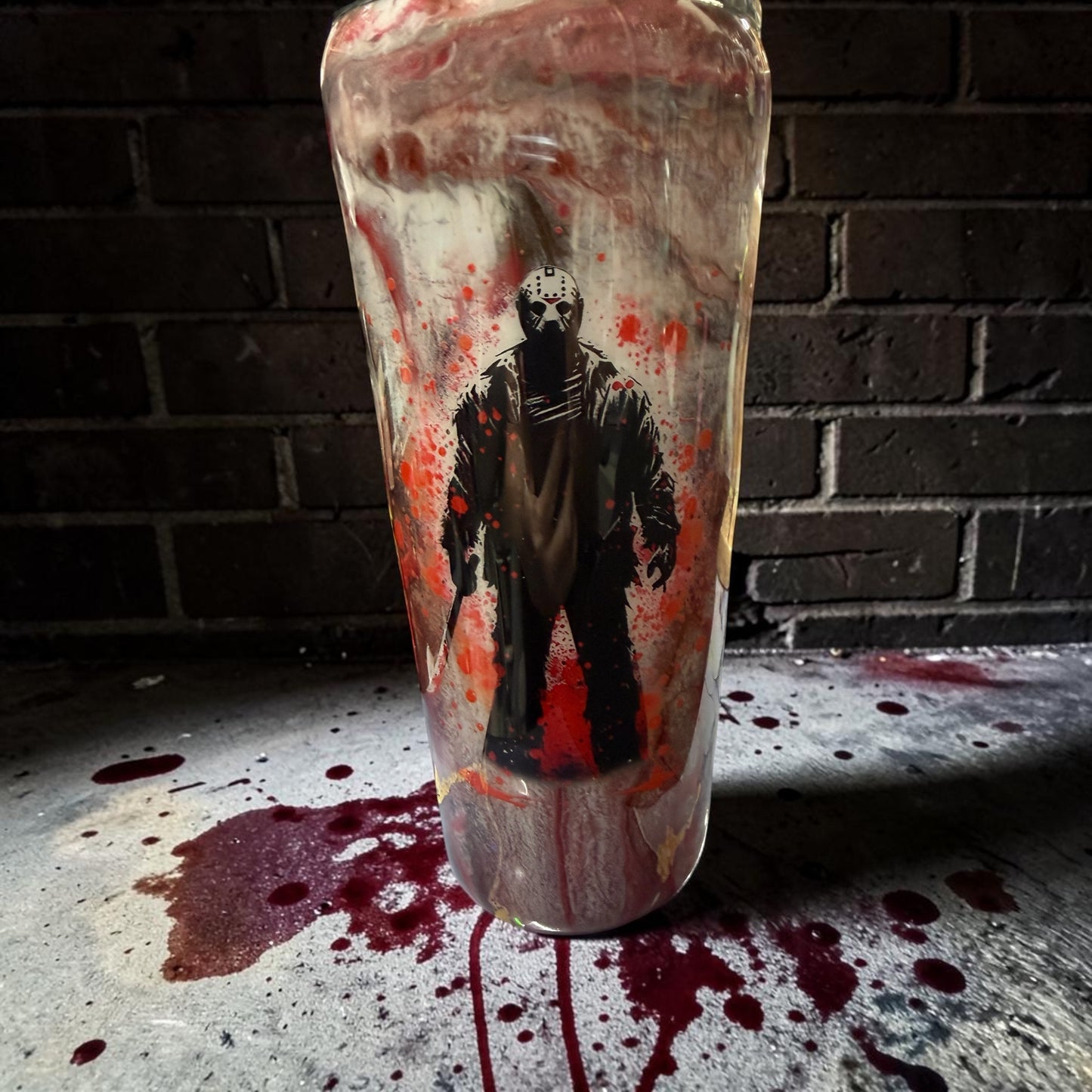 22 oz B be trippin Halloween tumbler