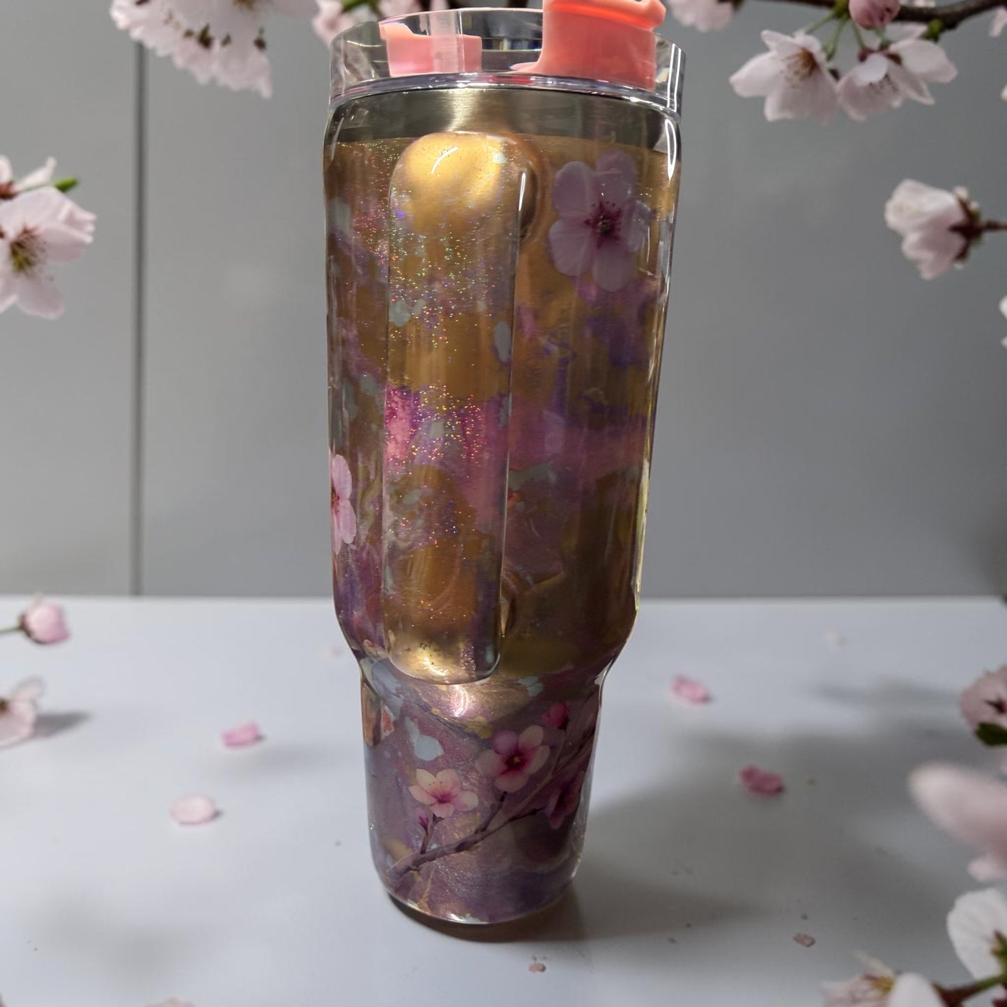 40 oz Cherry Blossom tumbler