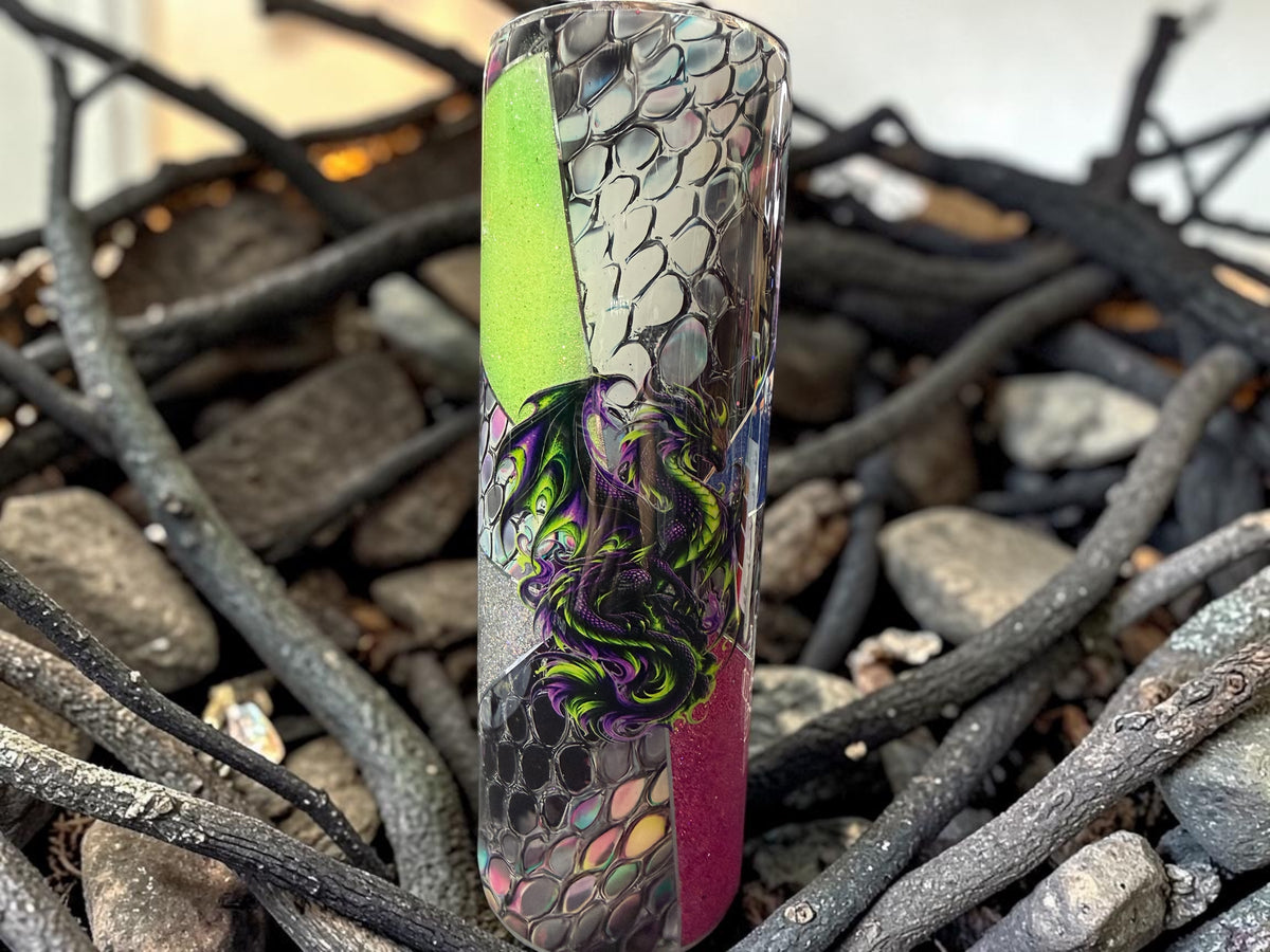 30 oz duo With dragon and dragon scales tumbler