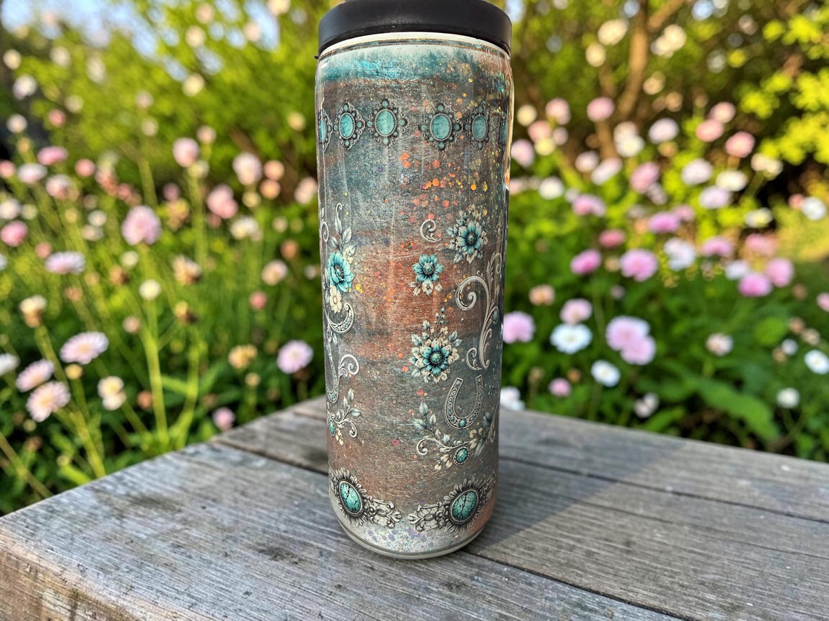 25 oz duo Country horseshoe design tumbler