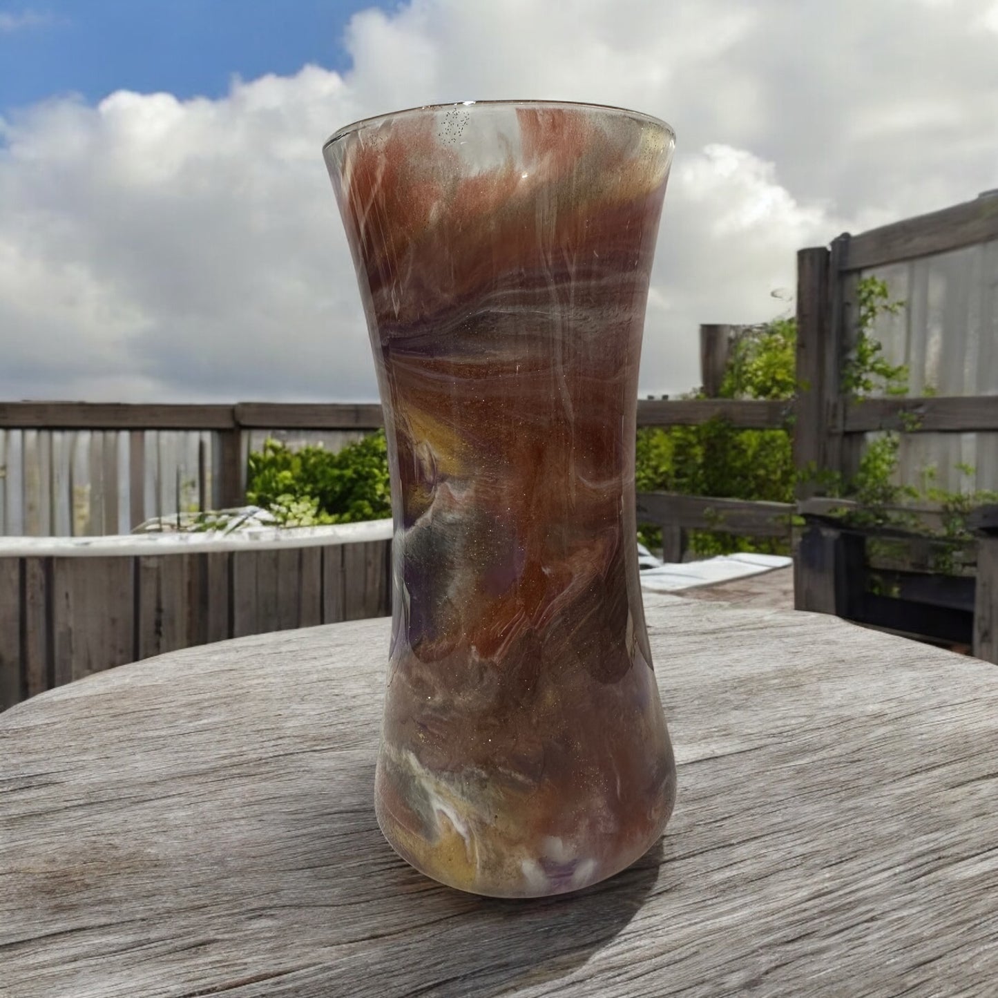 Stunning Brown and purple swirl vase