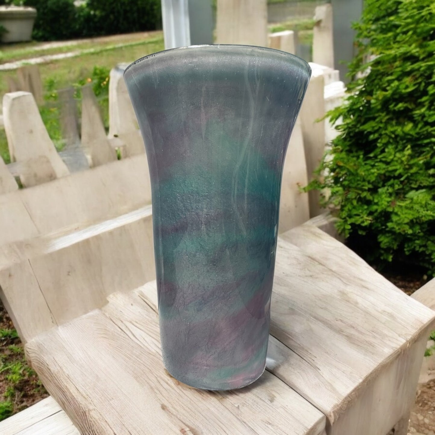 Blue and Purple Swirl Vase
