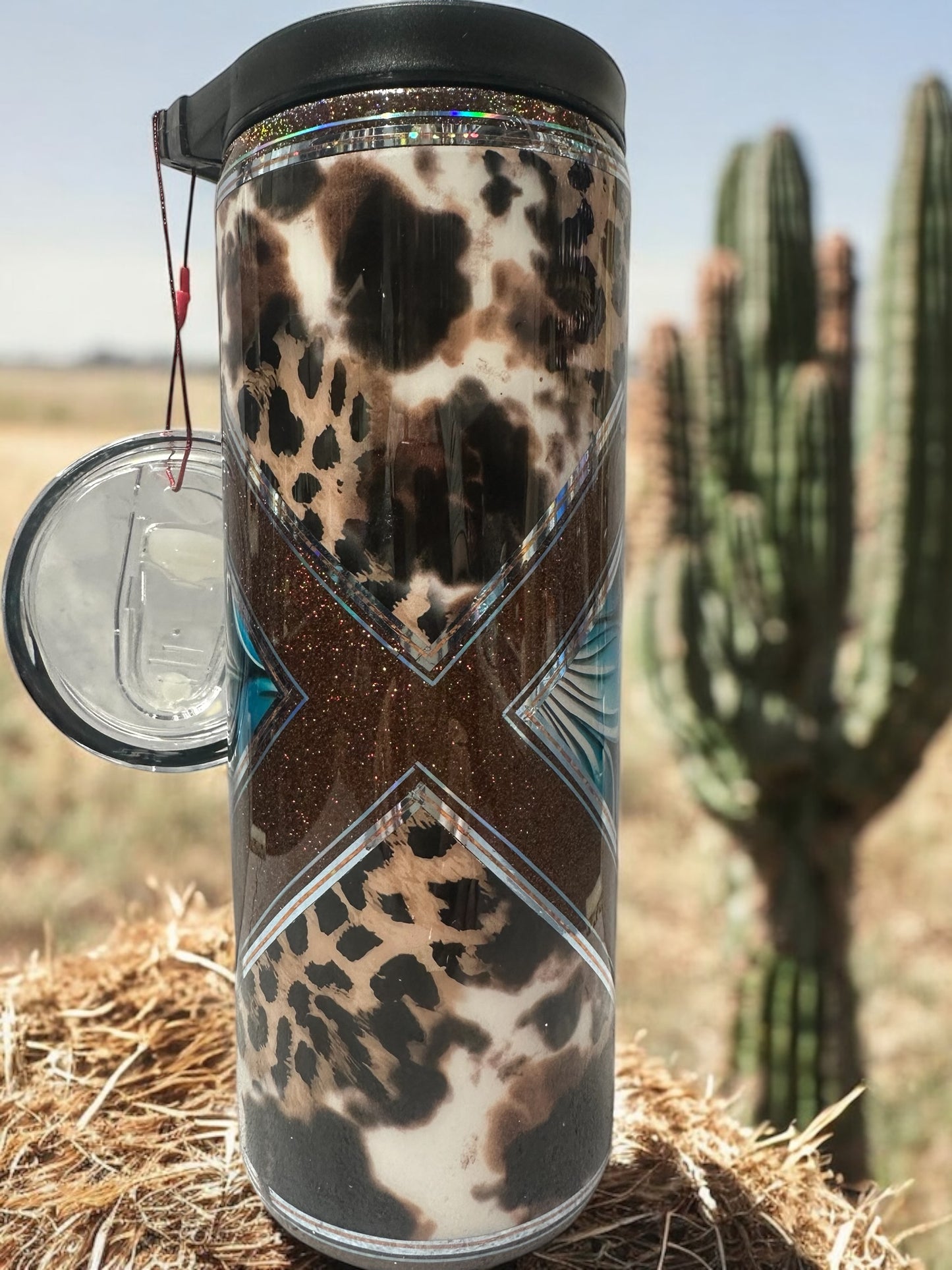 25 oz Duo with Leopard print and flowers tumbler