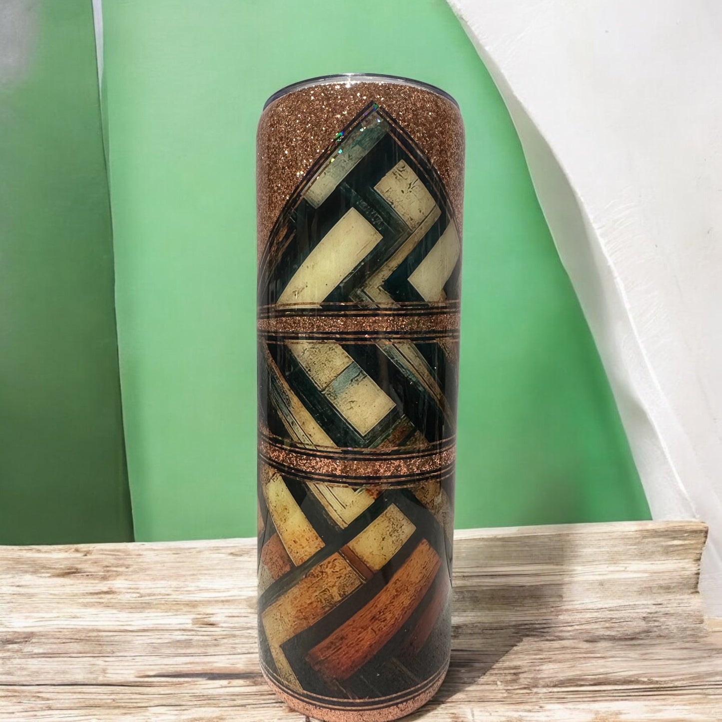 20 oz Stunning Vinyl and glitter combo Tumbler