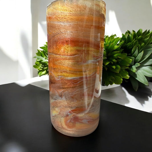 7 inch stunning fall colored vase