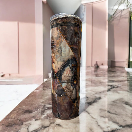 Stunning 30 Oz tumbler with steampunk and flowers