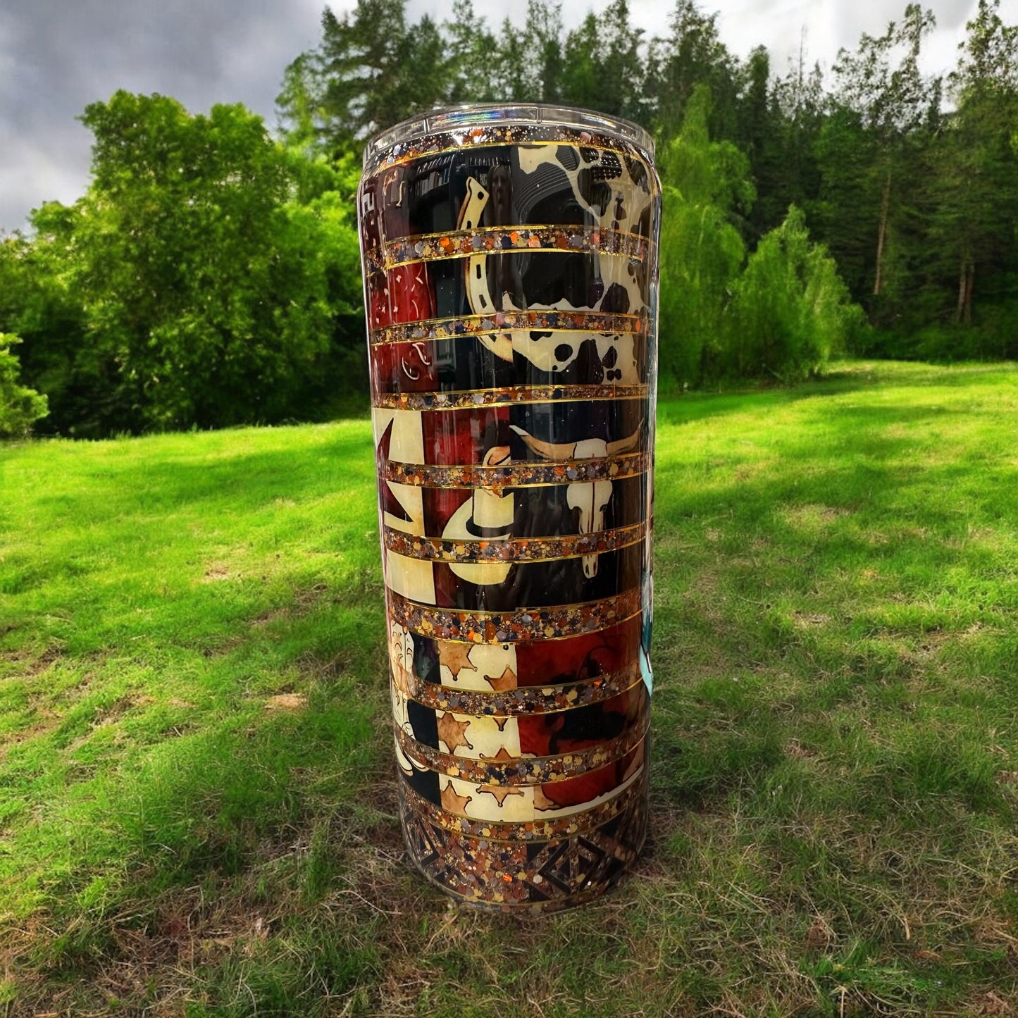 30 oz fatty Western theme tumbler