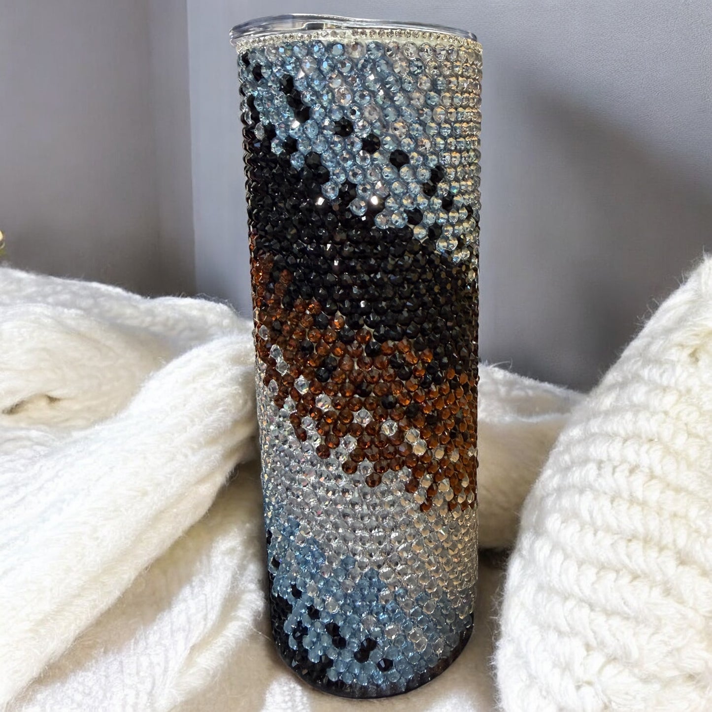 20 oz Swirl designed Rhinestone tumbler