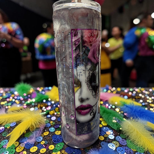 30 oz purple lady and gems tumbler