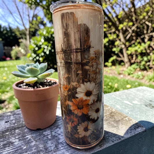 20 oz Stunning Daisy farm land scene tumbler