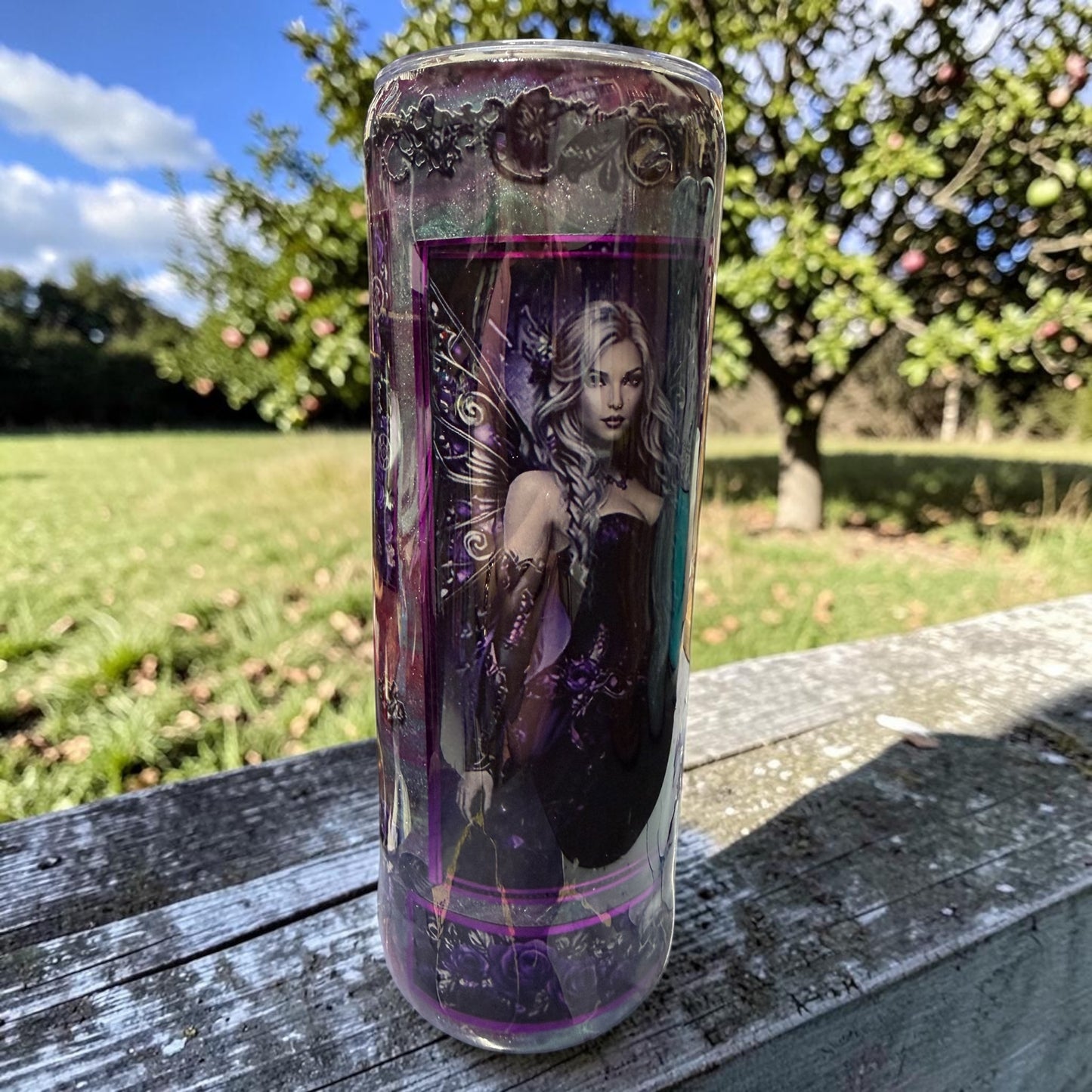 20 oz Pretty purple girl tumbler