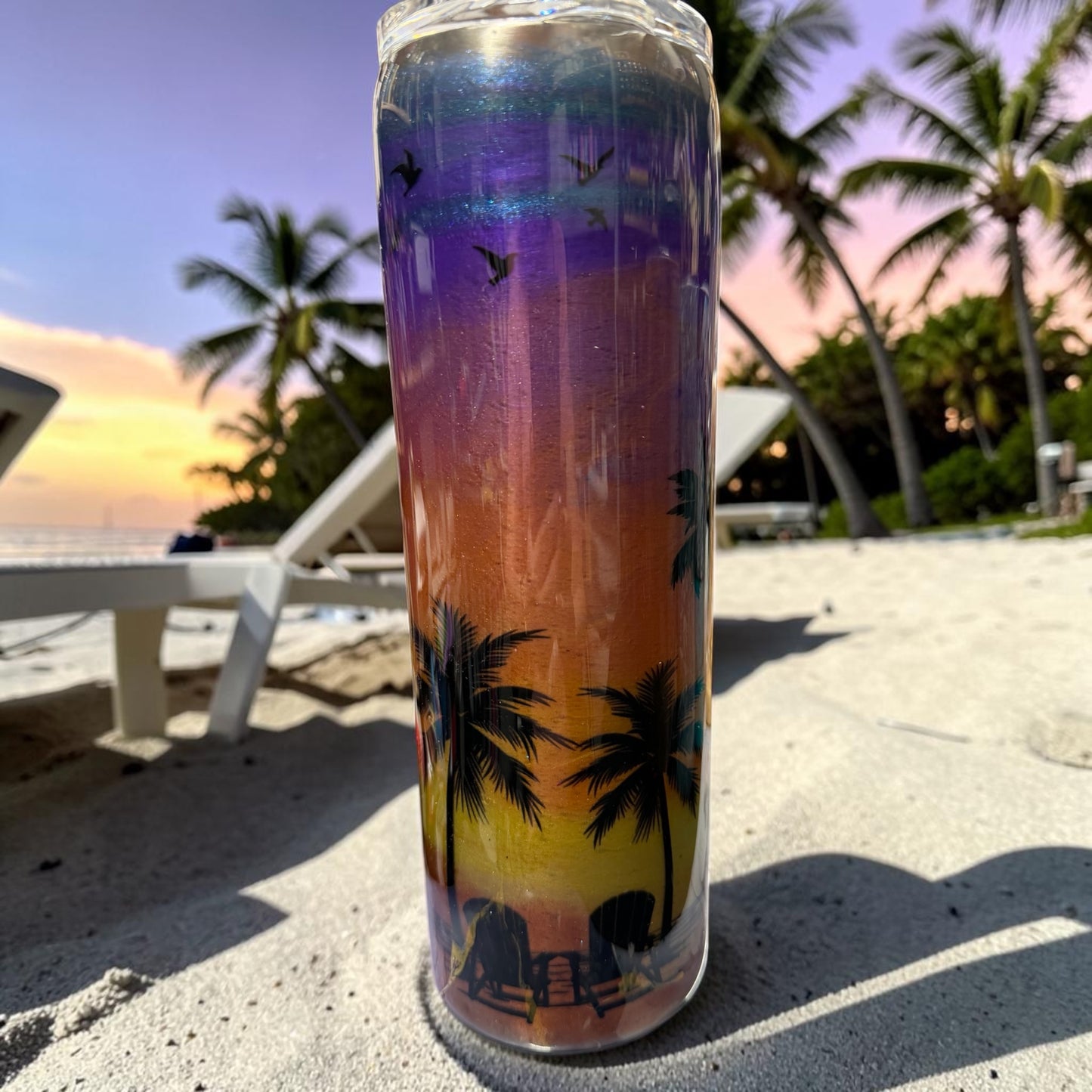 30 oz Beach sunset tumbler