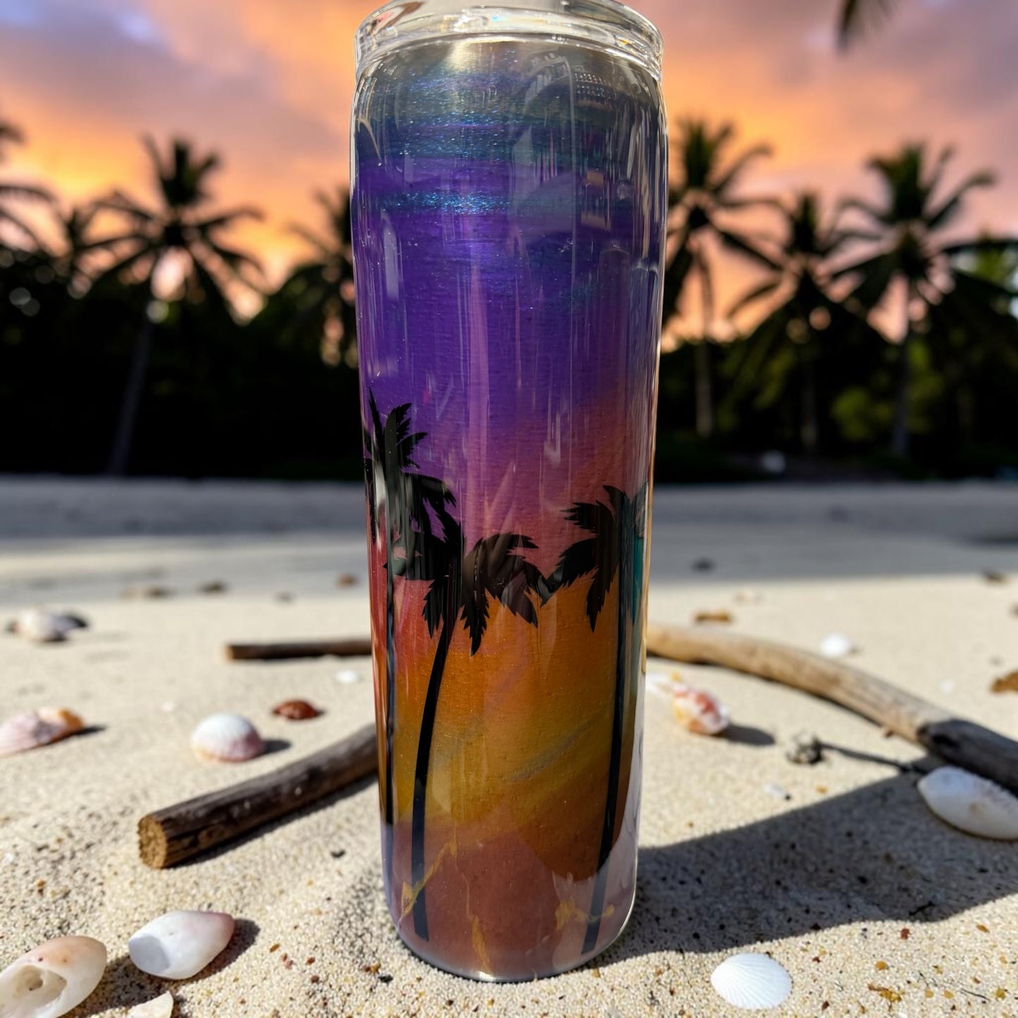 30 oz Beach sunset tumbler
