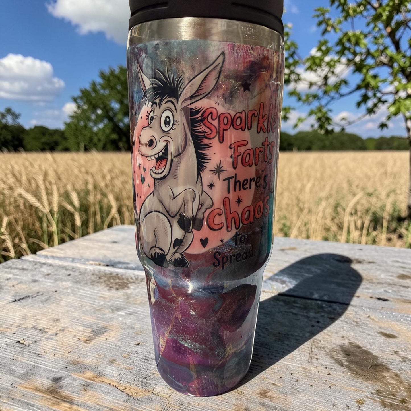 30 oz tri sip "Sparkle Farts there's Chaos to spread"