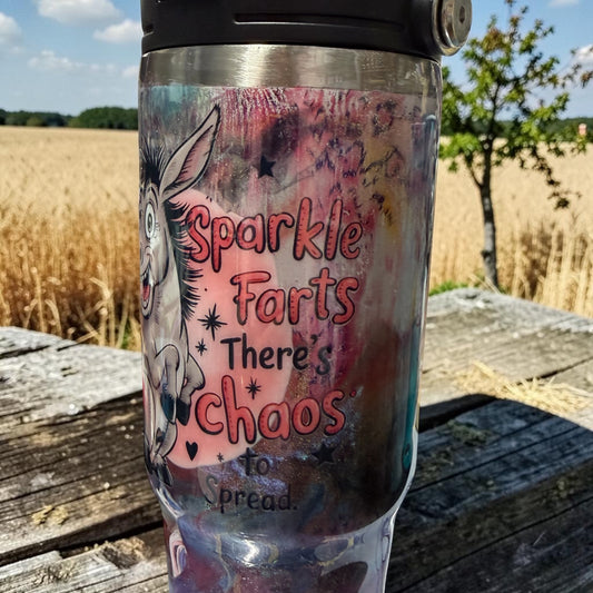 30 oz tri sip "Sparkle Farts there's Chaos to spread"