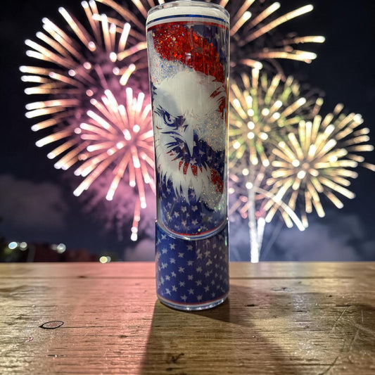 30 oz Patriotic eagle and stars and strips tumbler