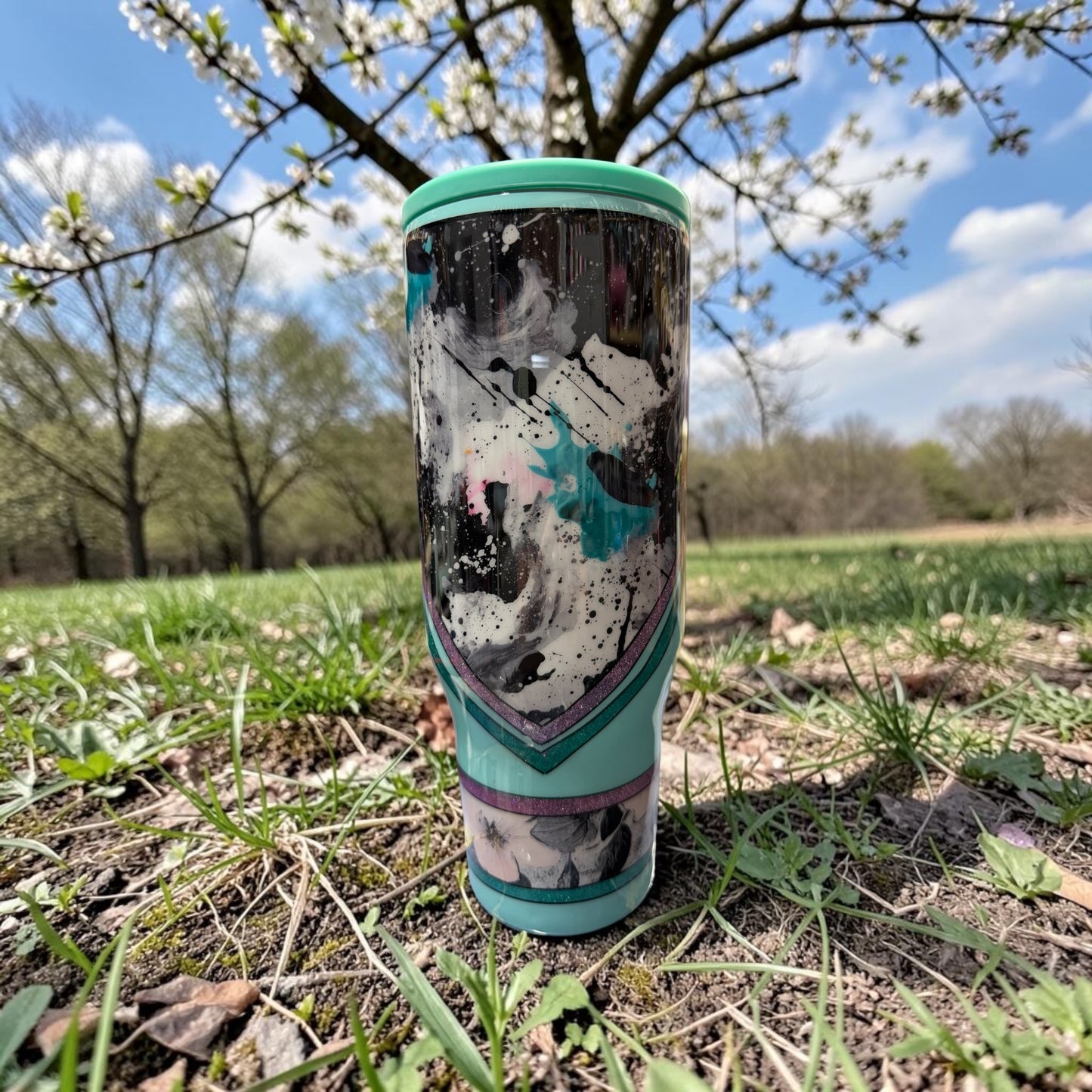 40oz Teal and Black
