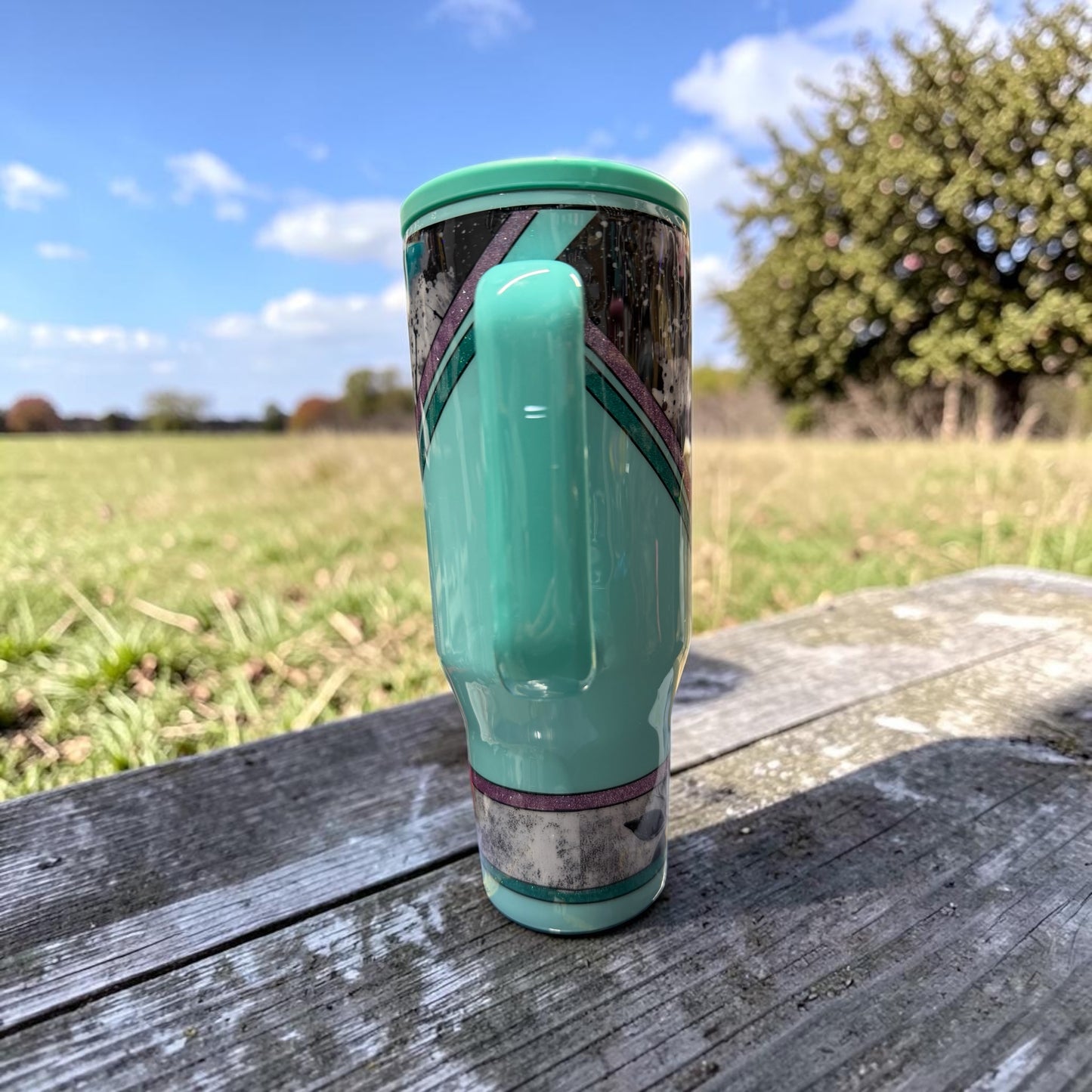 40oz Teal and Black