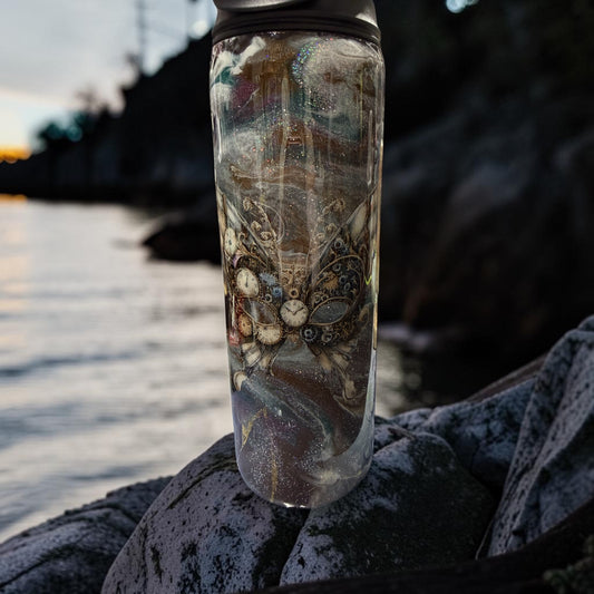 20 oz Butterfly mask design tumbler