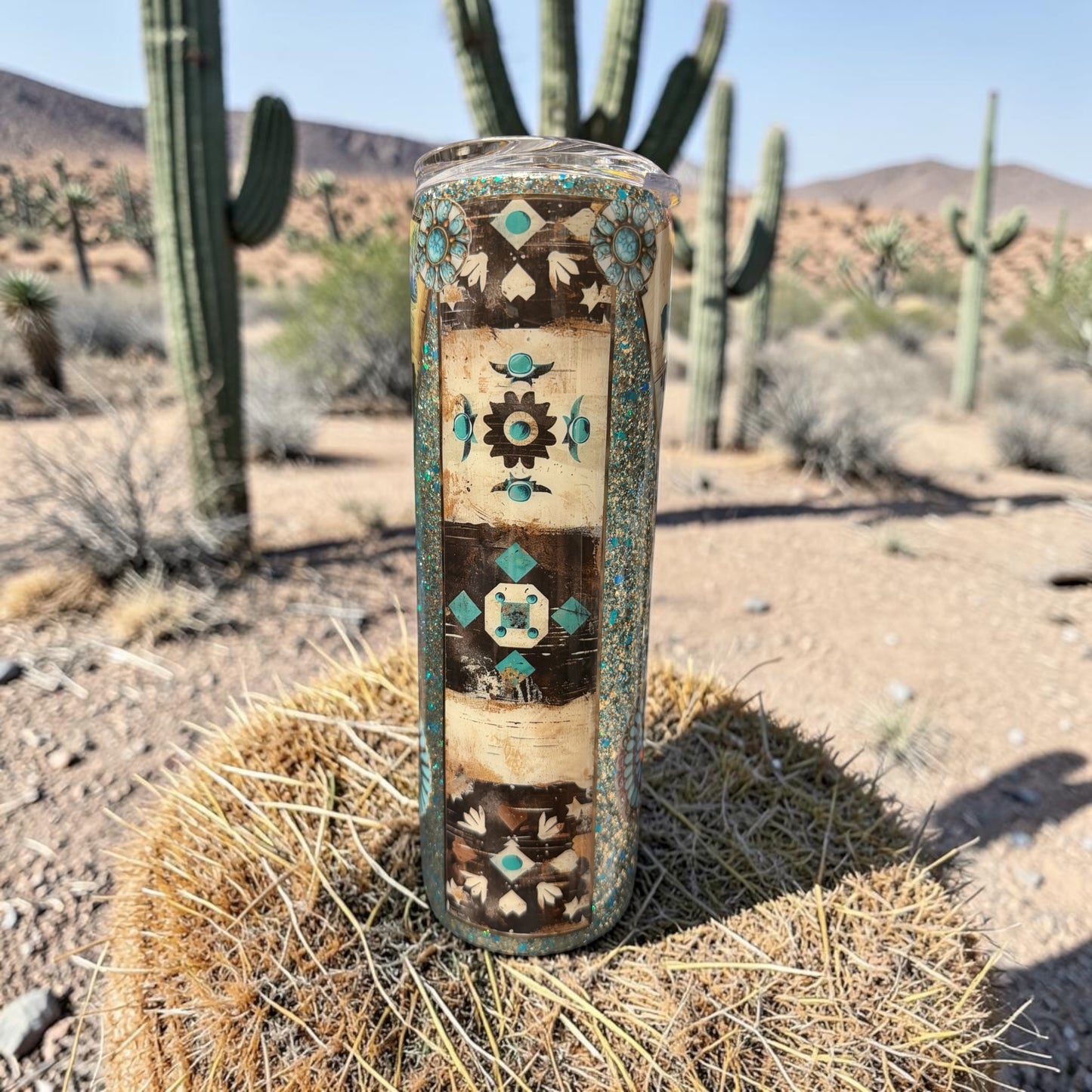 30 oz Country jade and cross tumbler