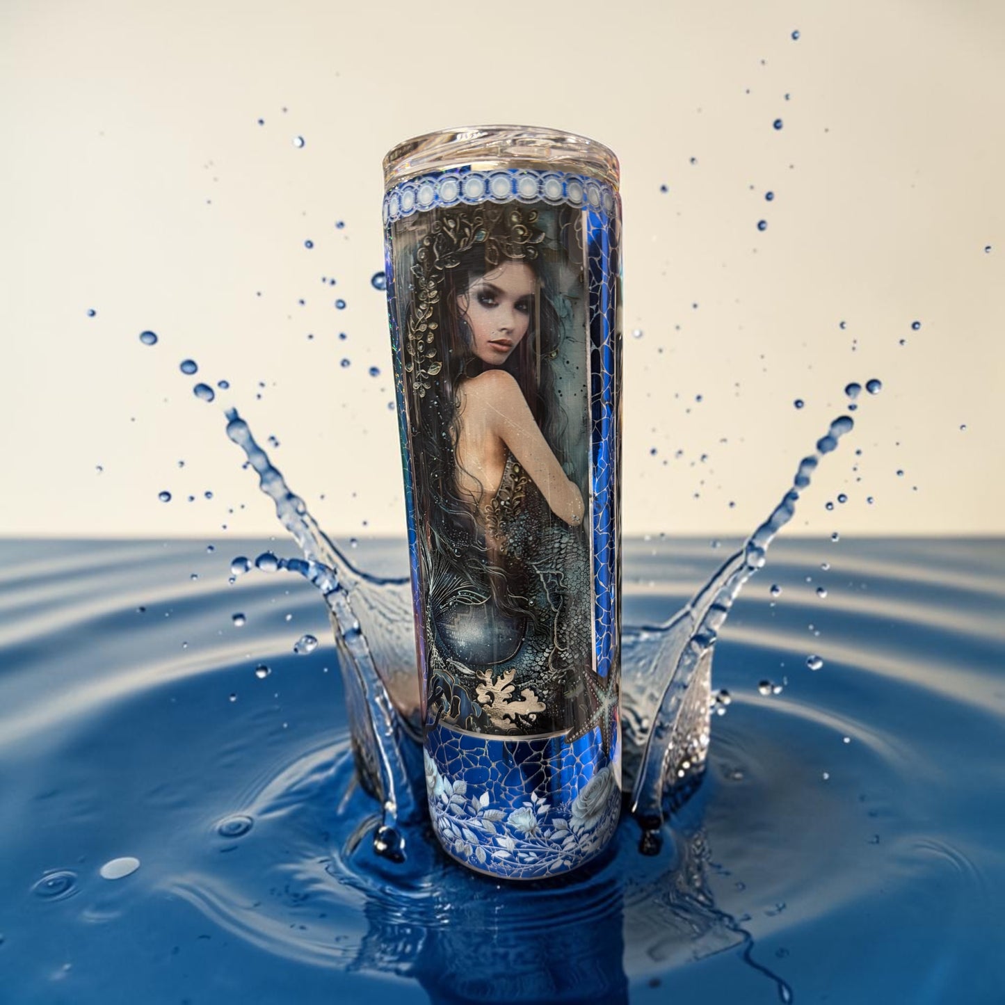 30 oz Mermaid tumbler blue