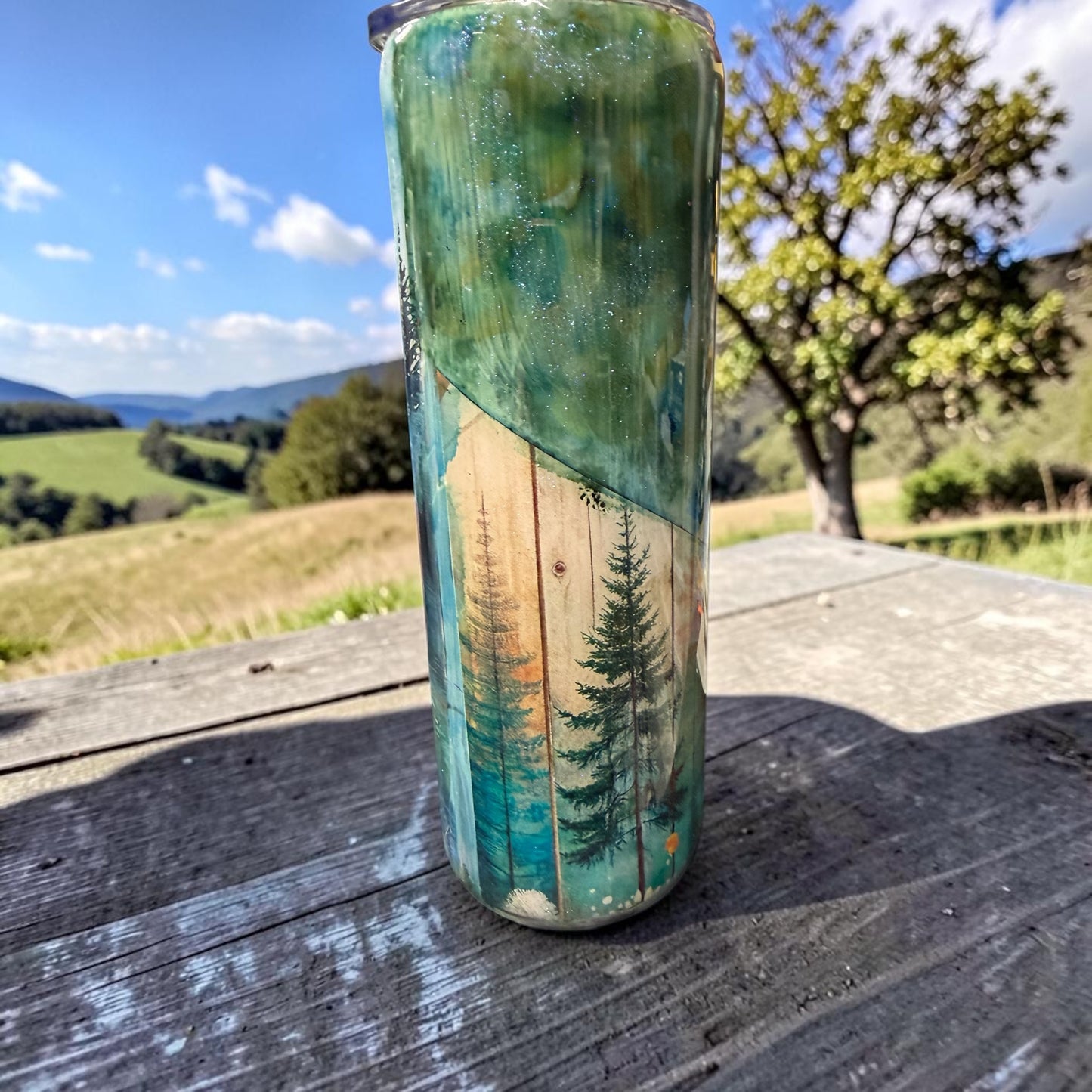 20 oz Fishing at the river tumbler