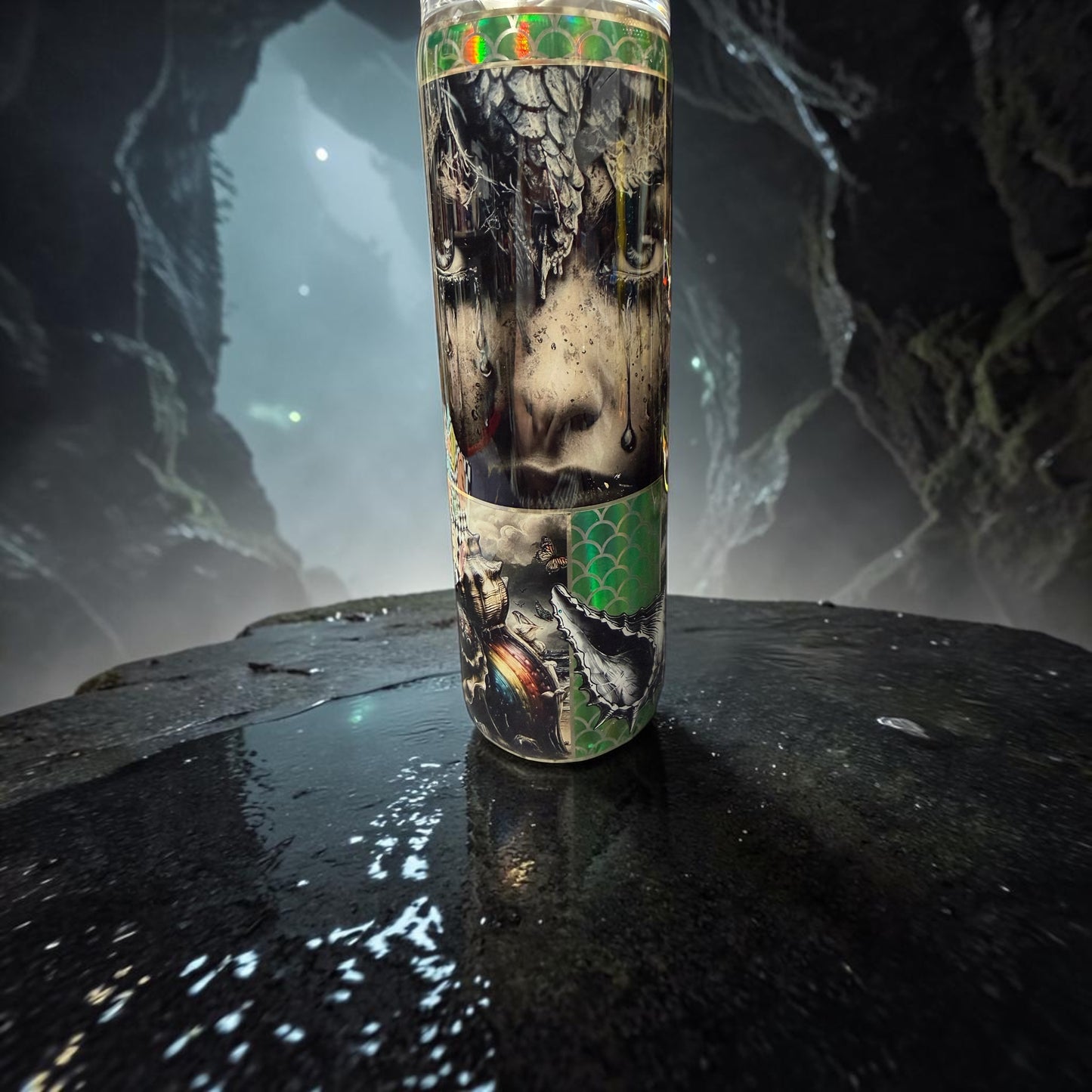 30 oz Mermaid and shells tumbler