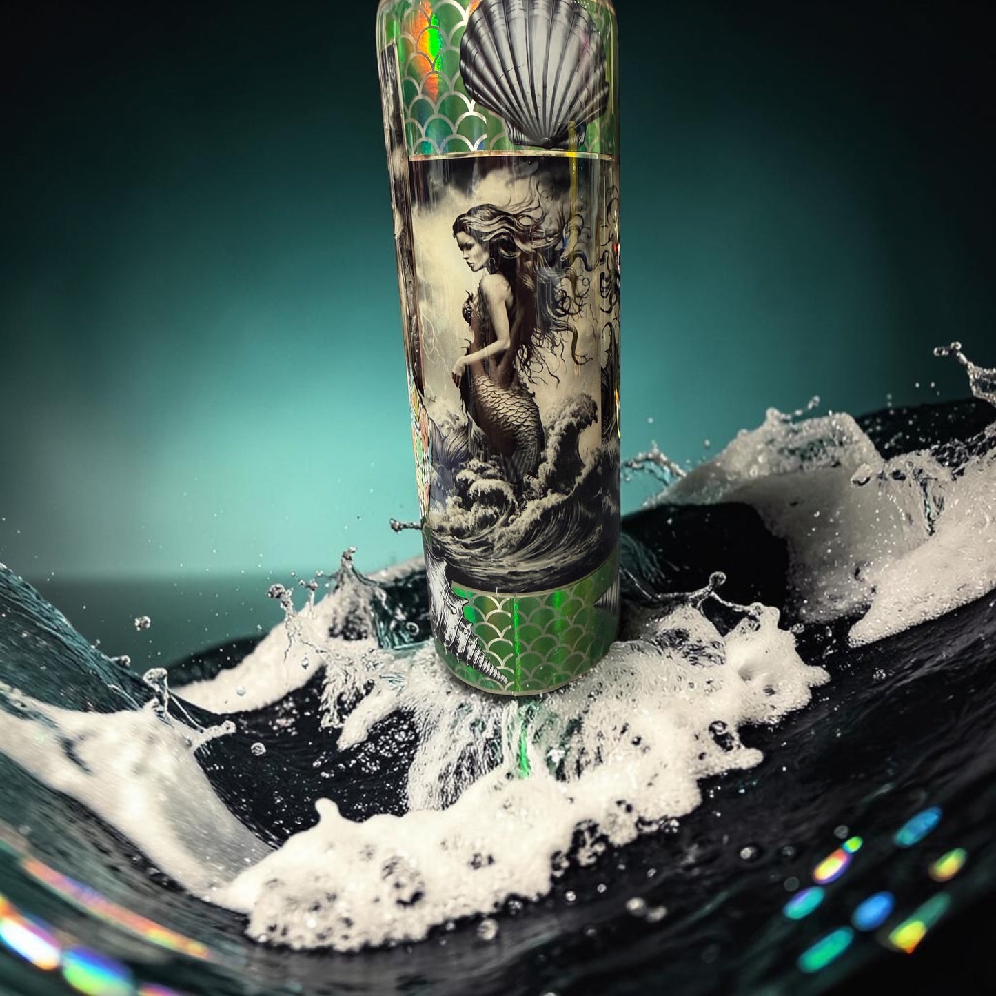 30 oz Mermaid and shells tumbler