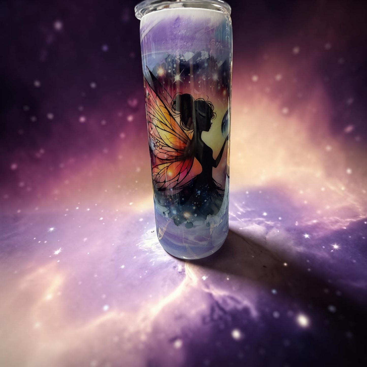 20 oz Purple and colorful fairy