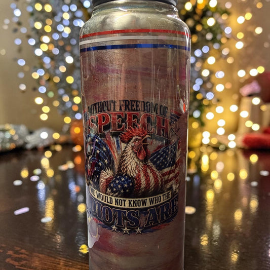 50 oz Water bottle with Freedom of speech