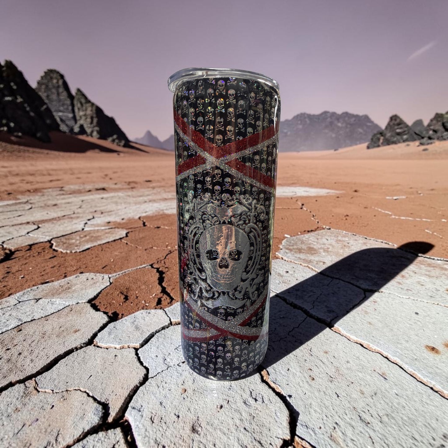 20 oz Silver Skulls tumbler