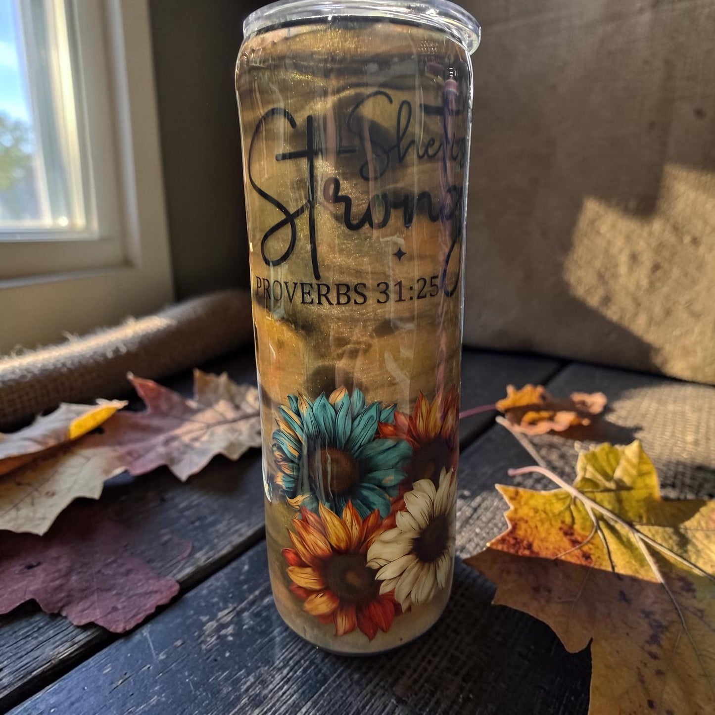 20 oz She is strong proverbs tumbler