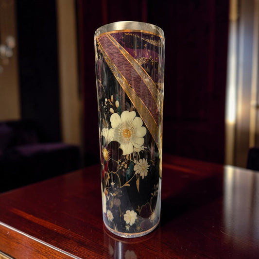30 oz stunning purple geode and flower design tumbler