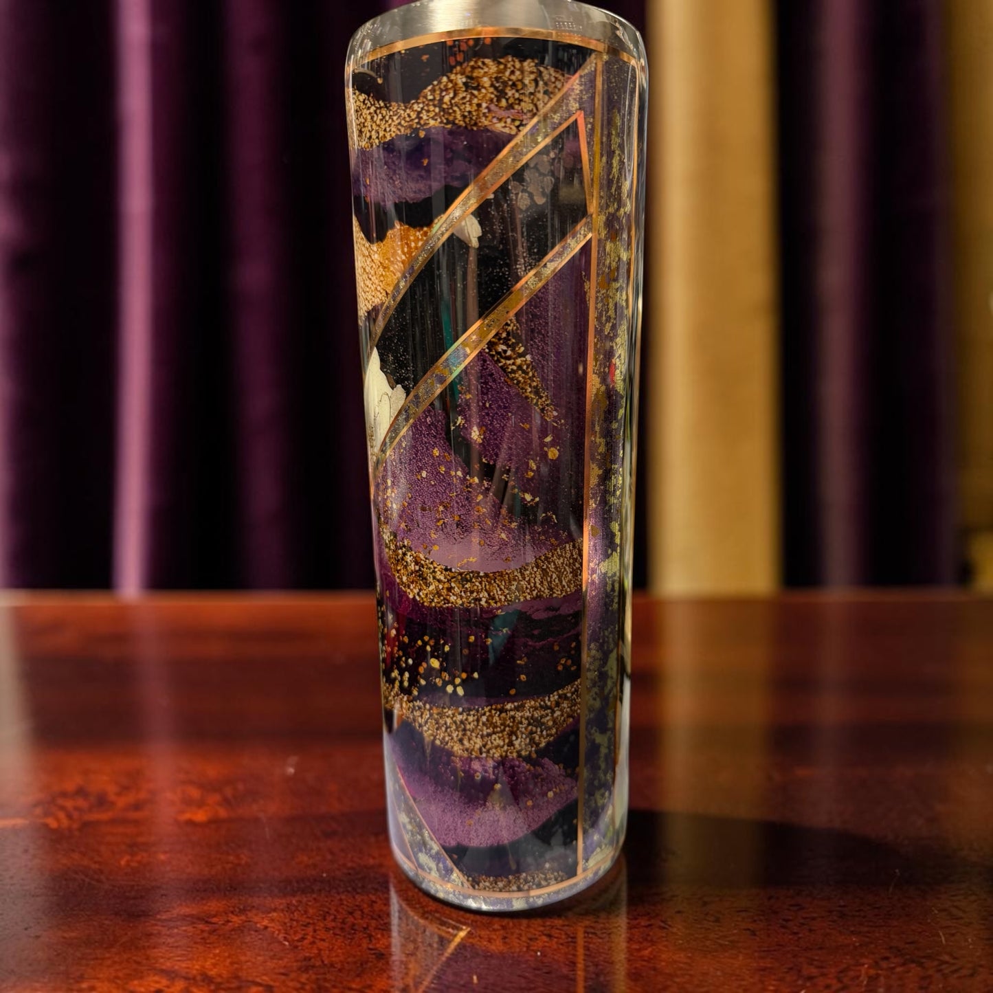 30 oz stunning purple geode and flower design tumbler