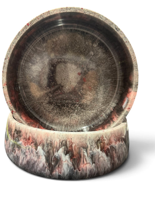 Resin Pet bowl 6 x 6 x 1.5 hand designed
