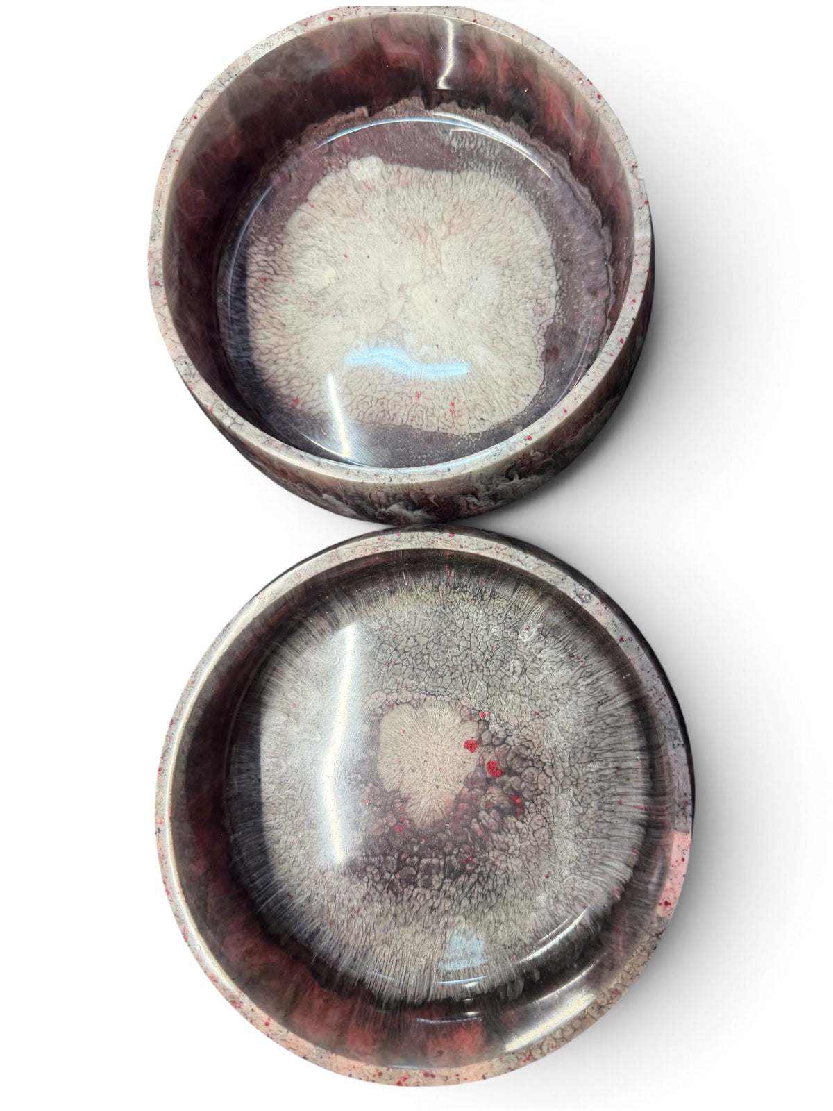 Resin Pet bowl 6 x 6 x 1.5 hand designed