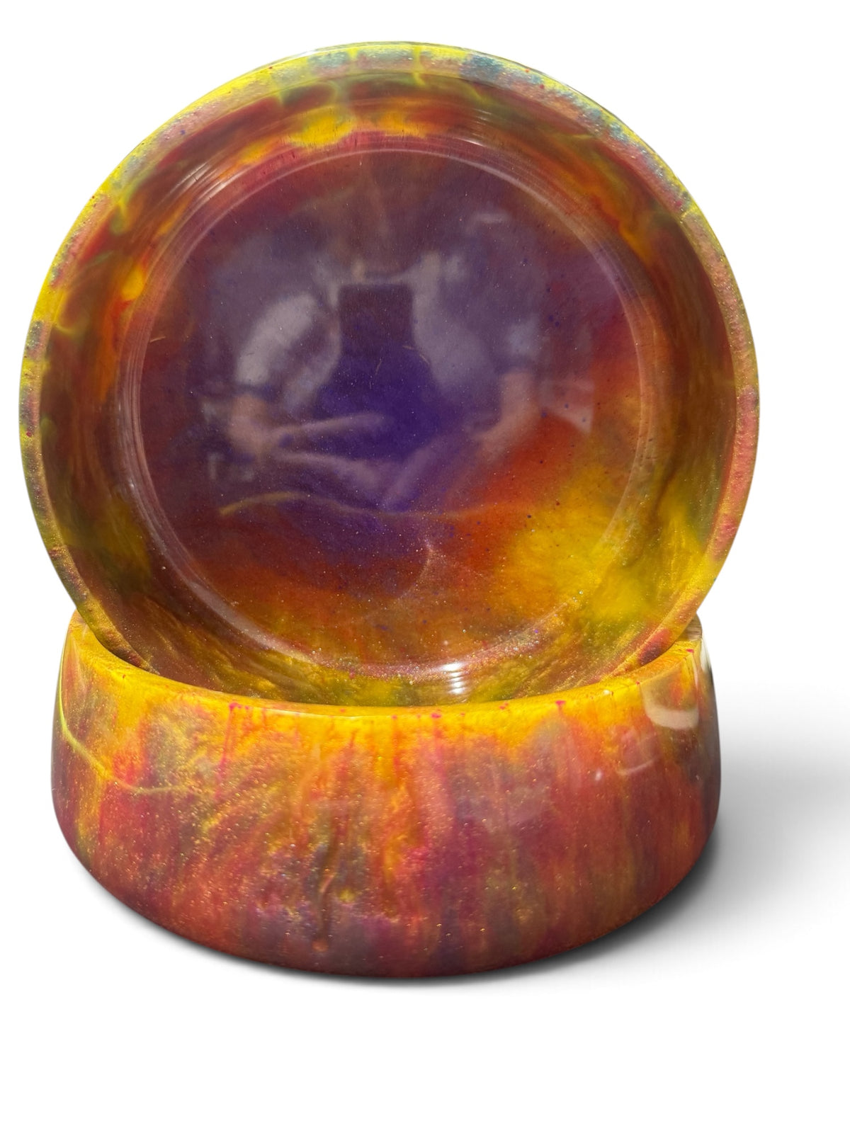 Resin Pet bowl 6 x 6 x 1.5 hand designed