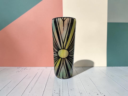 20 oz Pastel glowing glitter with starburst design