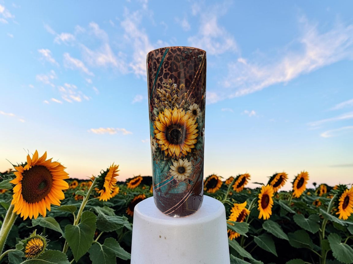 20 oz Sunflower and animal print design