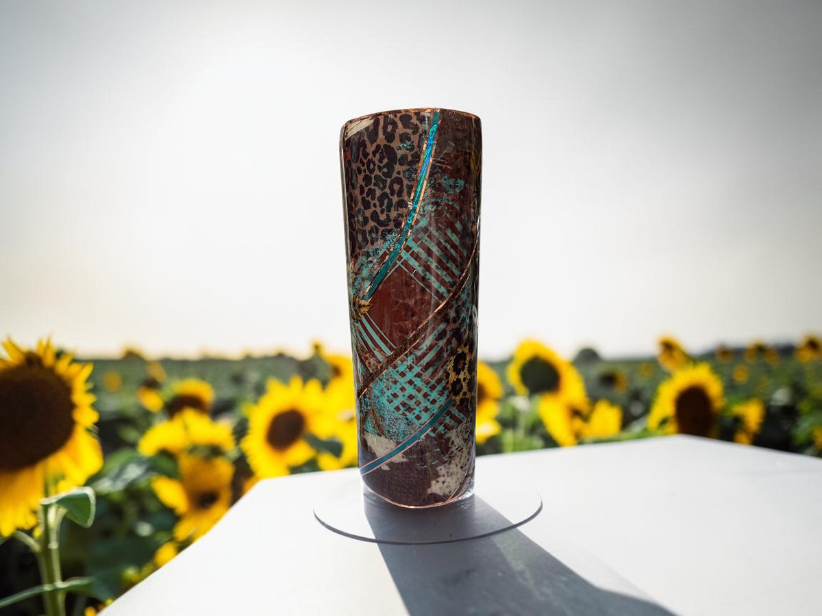 20 oz Sunflower and animal print design