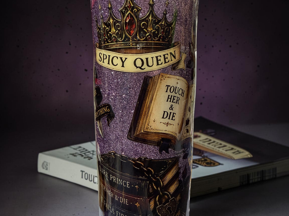 20oz Spicy Queen romance book themed tumbler