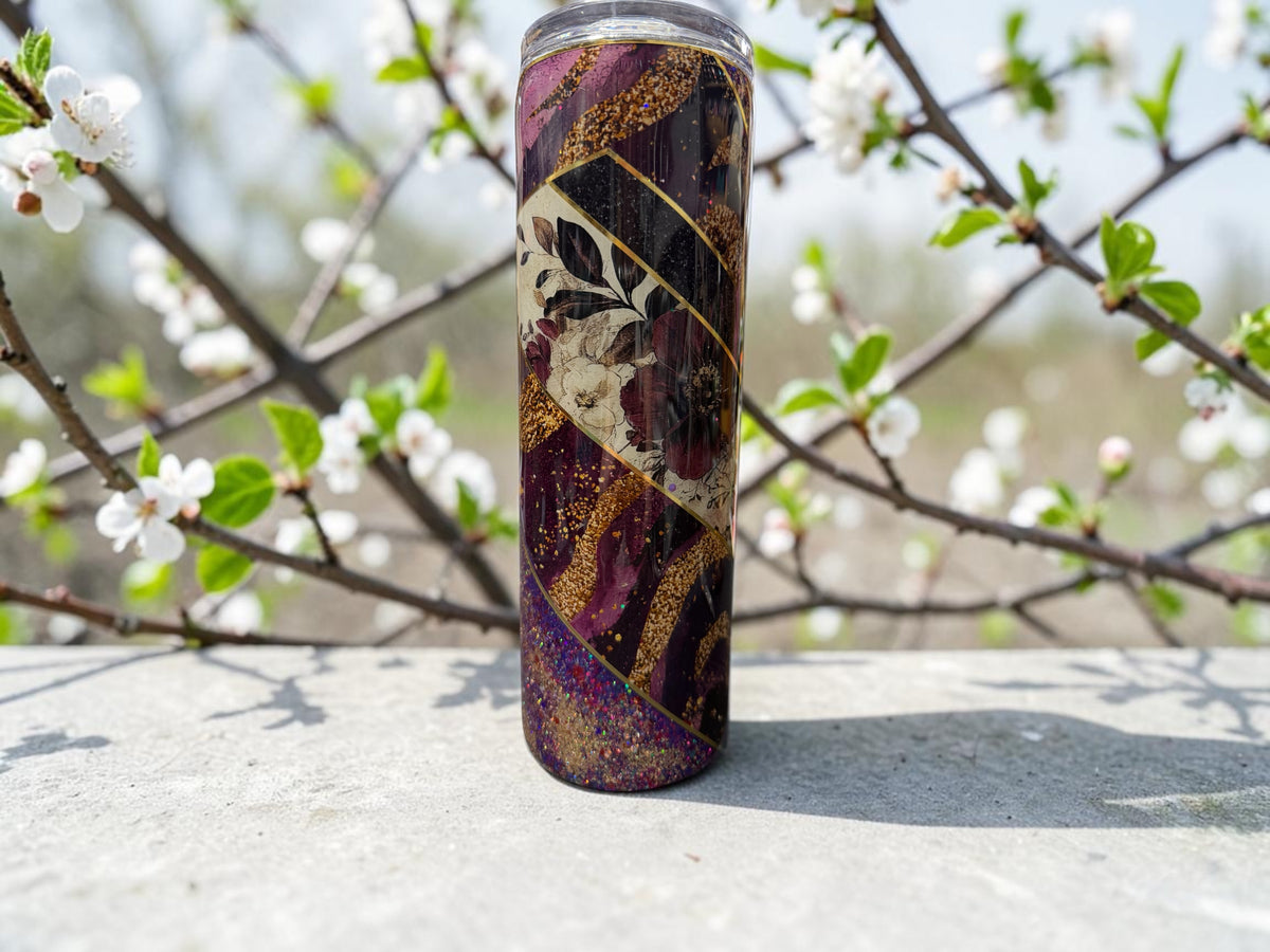 30 oz Purple and gold design