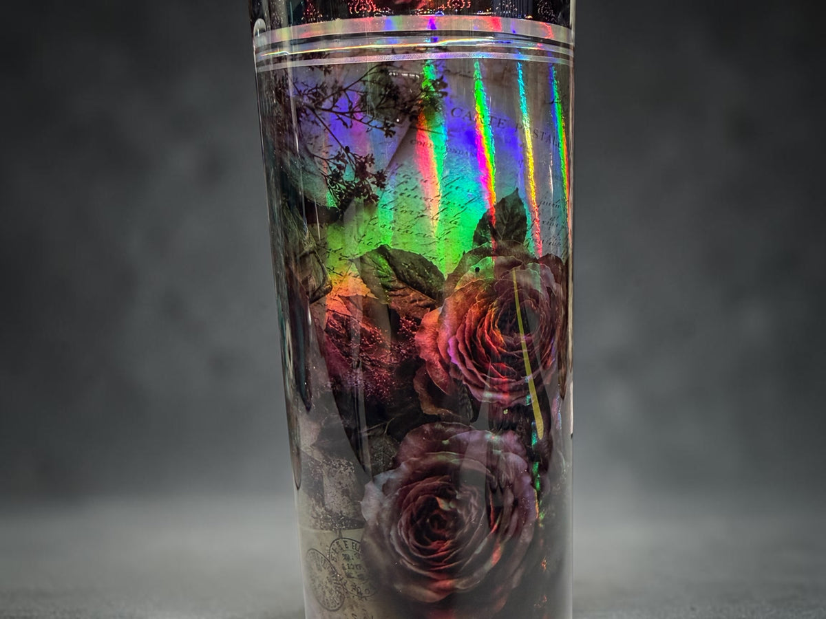 20 oz Roses holographic tumbler